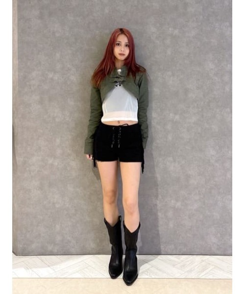 LAGUA GEM(ラグアジェム)の「CROPPED BELT トップス(その他トップス・レディース・ブラック/カーキ/ベージュ・FREE)」の12枚目の写真