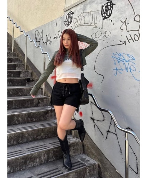 LAGUA GEM(ラグアジェム)の「CROPPED BELT トップス(その他トップス・レディース・ブラック/カーキ/ベージュ・FREE)」の13枚目の写真