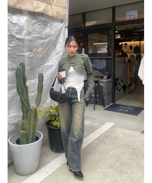 LAGUA GEM(ラグアジェム)の「CROPPED BELT トップス(その他トップス・レディース・ブラック/カーキ/ベージュ・FREE)」の15枚目の写真