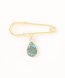 CERCA（チェルカ）の「september/ブローチ ピン（ターコイズ＋コッパーpairshape）（ブローチ/コサージュ）」