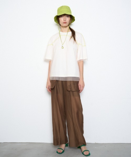 Muel Chic(ミュエルシック)の「Pal tulle CS パルチュールカットソー(Tシャツ/カットソー・レディース・ブラック/ホワイト/スカイブルー系・FREE)」の5枚目の写真
