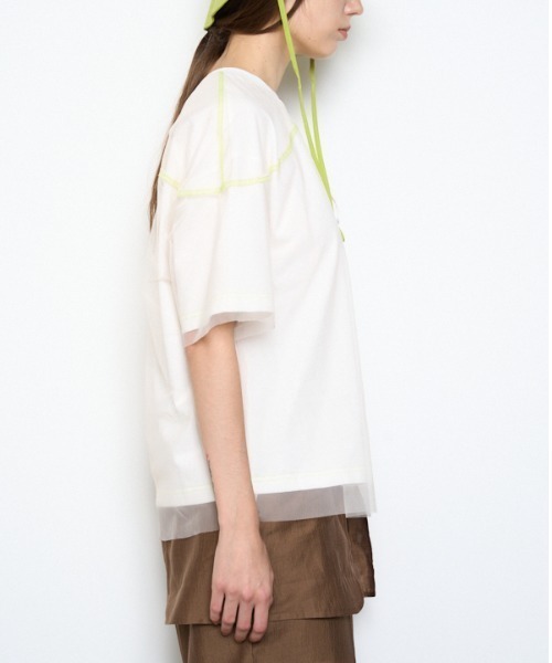 Muel Chic(ミュエルシック)の「Pal tulle CS パルチュールカットソー(Tシャツ/カットソー・レディース・ブラック/ホワイト/スカイブルー系・FREE)」の10枚目の写真
