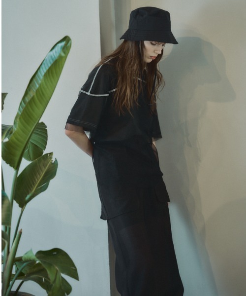 Muel Chic(ミュエルシック)の「Pal tulle CS パルチュールカットソー(Tシャツ/カットソー・レディース・ブラック/ホワイト/スカイブルー系・FREE)」の16枚目の写真