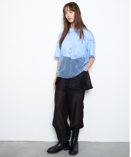 Muel Chic(ミュエルシック)の「Pal tulle CS パルチュールカットソー(Tシャツ/カットソー・レディース・ブラック/ホワイト/スカイブルー系・FREE)」の22枚目の写真