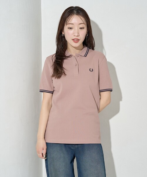 【FRED PERRY】ツインチップ T シャツ ダークピンク Twin Tipped T-Shirt - Putty Pink / Ecru / Navy | Men's T