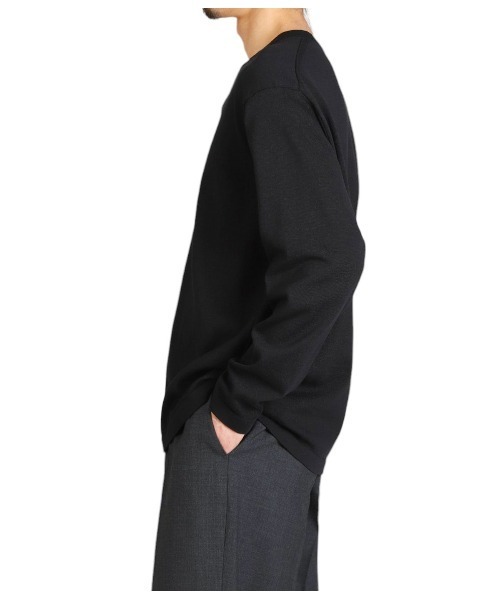 PORT BY ARK（ポートバイアーク）の「PORT BY ARK / ポートバイアーク：Henley Neck Knit：PO17-K001[COR]（ニット/セーター・メンズ・ダークグレー/ベージュ系その他/ブラック・1/2）」の14枚目の写真