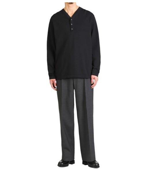 PORT BY ARK（ポートバイアーク）の「PORT BY ARK / ポートバイアーク：Henley Neck Knit：PO17-K001[COR]（ニット/セーター・メンズ・ダークグレー/ベージュ系その他/ブラック・1/2）」の16枚目の写真