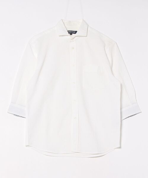 UNION STATION（ユニオンステーション）の「サッカードッツ7分袖シャツ（シャツ/ブラウス・メンズ・ブラック/ブルー/ベージュ/ホワイト・M/L/LL/S）」の2枚目の写真