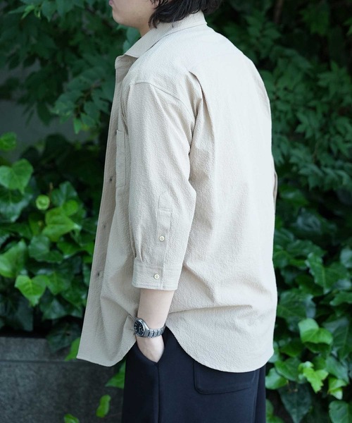 UNION STATION（ユニオンステーション）の「サッカードッツ7分袖シャツ（シャツ/ブラウス・メンズ・ブラック/ブルー/ベージュ/ホワイト・M/L/LL/S）」の20枚目の写真