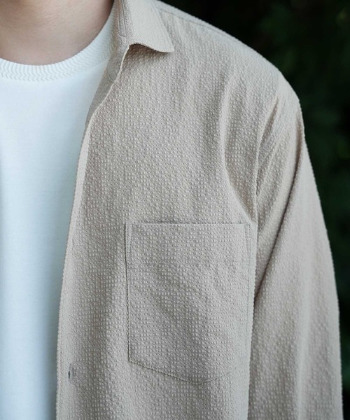 UNION STATION（ユニオンステーション）の「サッカードッツ7分袖シャツ（シャツ/ブラウス・メンズ・ブラック/ブルー/ベージュ/ホワイト・M/L/LL/S）」の21枚目の写真