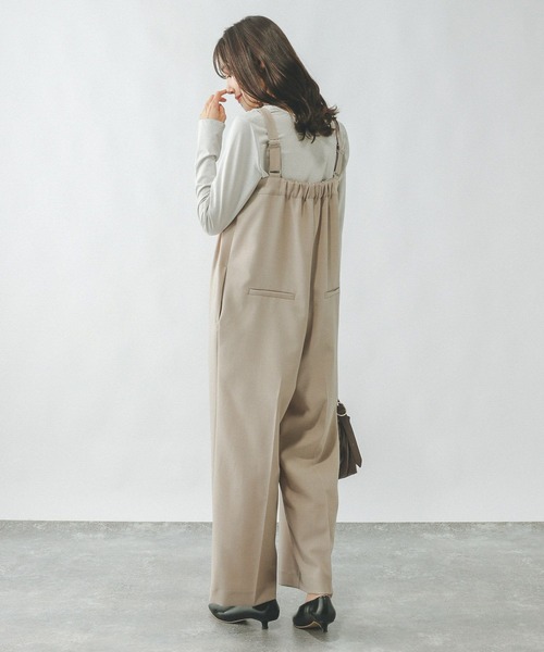 GLOBAL WORK（グローバルワーク）の「お手入れラクラクセットアップ/オールインワン/289099（つなぎ/オールインワン・レディース・ブラック/ライトベージュ/グレイッシュベージュ・MEDIUM/LARGE）」の15枚目の写真