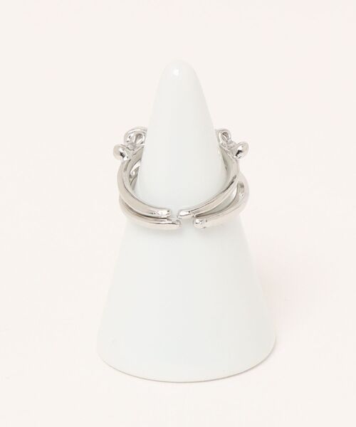 Mayree（メイリー）の「【float】リボン ガーリー デザイン シルバー リング【2個セット】（リング・レディース・シルバー・FREE）」の2枚目の写真