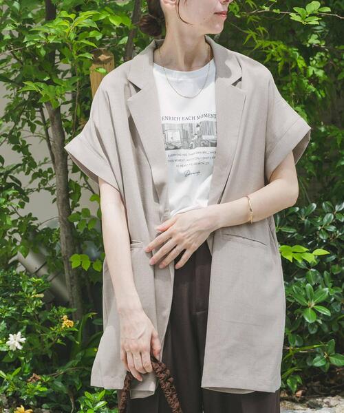 ITEMS URBANRESEARCH（アイテムズ アーバンリサーチ）の「リネンライクジレ（ベスト・レディース・ブラック/ベージュ・FREE）」の22枚目の写真