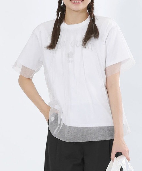セール】チュールドッキング Tシャツ（Tシャツ/カットソー