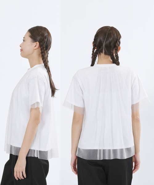 セール】チュールドッキング Tシャツ（Tシャツ/カットソー