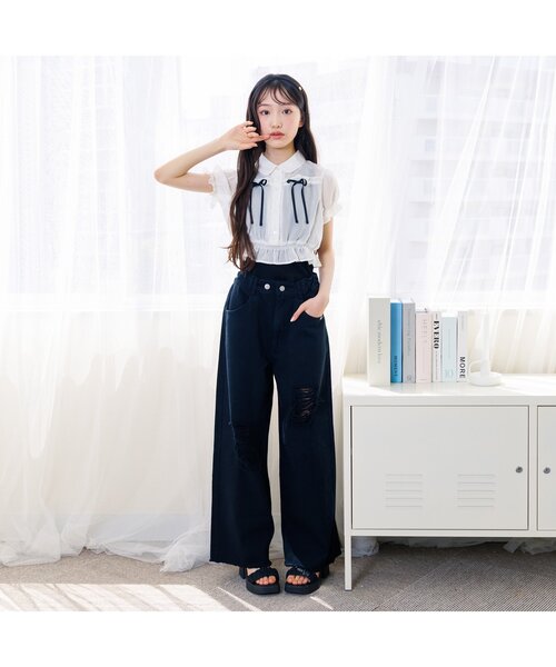 algy（アルジー）の「ハートパーツカチューシャ（カチューシャ・キッズ・ブラック・FREE）」の2枚目の写真