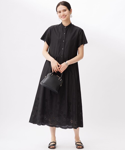 定価約10万 【2023年】美品 エンブロイダリーシャツ ワンピース ブラック エンブロイダリーシャツ ワンピース|ANAYI OFFICIAL ONLINE