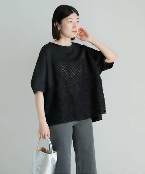 NOMBRE IMPAIR(ノンブルアンペール)の「カットJQコンビ 切替ドルマンP/O(Tシャツ/カットソー・レディース・ホワイト/ブラック・FREE)」の19枚目の写真