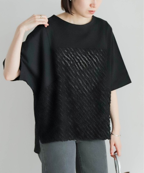 NOMBRE IMPAIR(ノンブルアンペール)の「カットJQコンビ 切替ドルマンP/O(Tシャツ/カットソー・レディース・ホワイト/ブラック・FREE)」の10枚目の写真