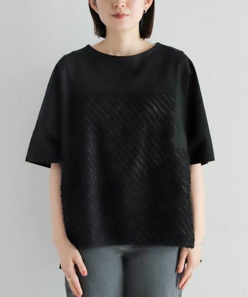 NOMBRE IMPAIR(ノンブルアンペール)の「カットJQコンビ 切替ドルマンP/O(Tシャツ/カットソー・レディース・ホワイト/ブラック・FREE)」の5枚目の写真