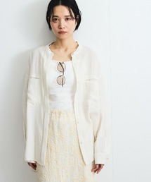 レーヨンヴィンテージバンドカラーシャツ≪手洗い可能≫