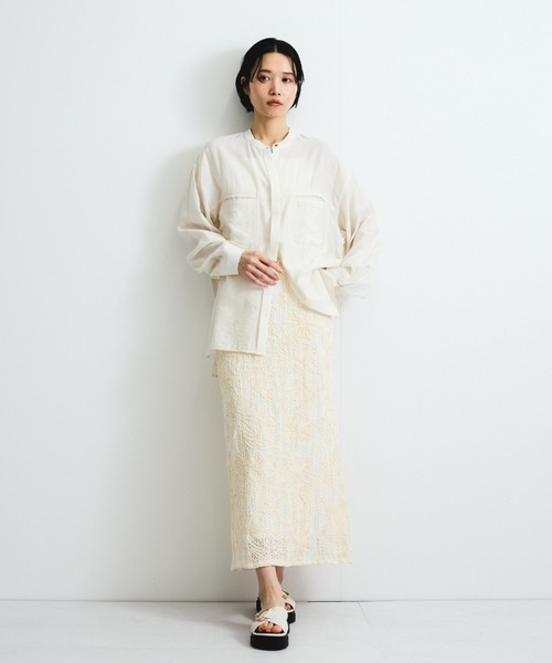 VICKY（ビッキー）の「レーヨンヴィンテージバンドカラーシャツ≪手洗い可能≫（シャツ/ブラウス・レディース・ホワイト/ピンク/ブラック・M）」の22枚目の写真