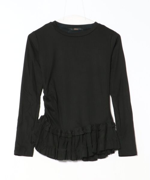 Ritzy(リッツィー)の「シースルー 裾フリルレイヤード カットソー(Tシャツ/カットソー・レディース・ホワイト/ブラック・S/M/L/XL)」の20枚目の写真