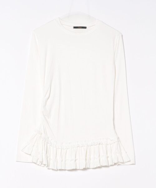 Ritzy(リッツィー)の「シースルー 裾フリルレイヤード カットソー(Tシャツ/カットソー・レディース・ホワイト/ブラック・S/M/L/XL)」の21枚目の写真