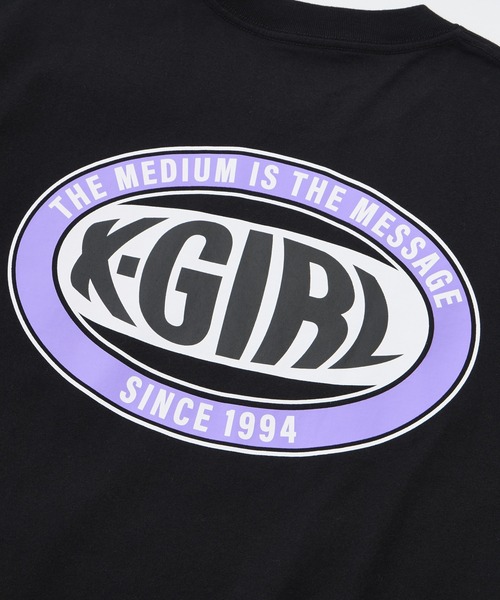 X-girl(エックスガール)の「OVAL LOGO S/S TEE(Tシャツ/カットソー・レディース・ライトブルー/ブラック/ホワイト・S/M/L)」の9枚目の写真