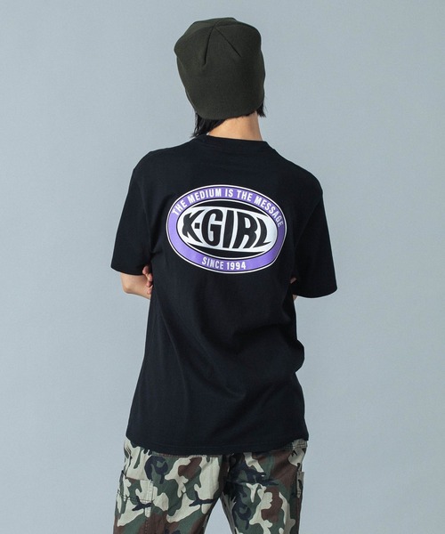 X-girl(エックスガール)の「OVAL LOGO S/S TEE(Tシャツ/カットソー・レディース・ライトブルー/ブラック/ホワイト・S/M/L)」の12枚目の写真