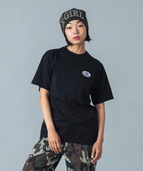 X-girl(エックスガール)の「OVAL LOGO S/S TEE(Tシャツ/カットソー・レディース・ライトブルー/ブラック/ホワイト・S/M/L)」の13枚目の写真
