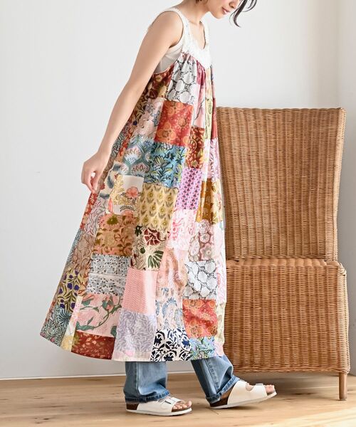 パッチワークワンピース チェック切替パッチワークワンピース | axes femme | axes femme