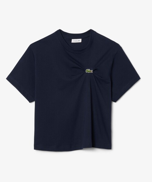 LACOSTE / ラコステ ワニロゴプリーツオーバーサイズフィットTシャツ セール】ワニロゴプリーツオーバーサイズフィットTシャツ（T