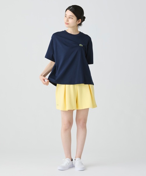 LACOSTE / ラコステ ワニロゴプリーツオーバーサイズフィットTシャツ ラコステ LACOSTE ワニロゴプリーツオーバーサイズフィットT