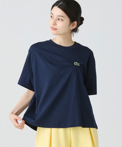 LACOSTE / ラコステ ワニロゴプリーツオーバーサイズフィットTシャツ セール】ワニロゴプリーツオーバーサイズフィットTシャツ（T