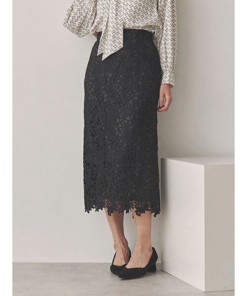 TONAL(トーナル)の「ケミカルレースタイトスカート(スカート・レディース・ブラック/ライトブルー/オフホワイト・SMALL/MEDIUM)」の3枚目の写真