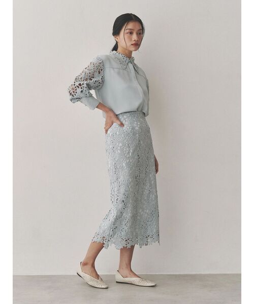 TONAL(トーナル)の「ケミカルレースタイトスカート(スカート・レディース・ブラック/ライトブルー/オフホワイト・SMALL/MEDIUM)」の17枚目の写真