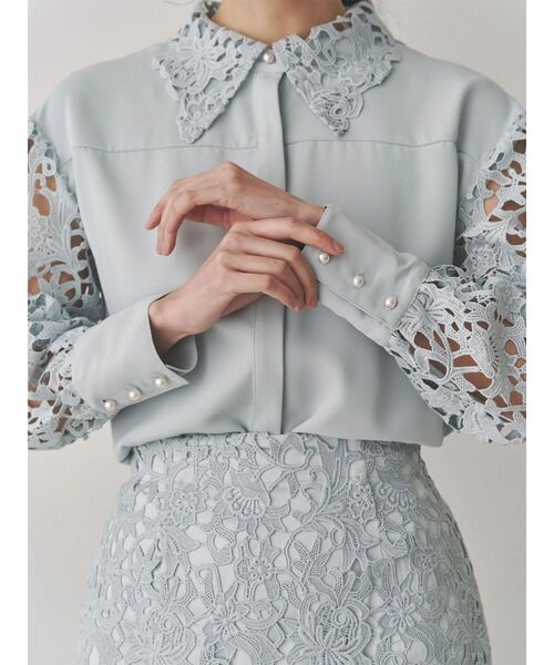 TONAL(トーナル)の「ケミカルレースタイトスカート(スカート・レディース・ブラック/ライトブルー/オフホワイト・SMALL/MEDIUM)」の13枚目の写真