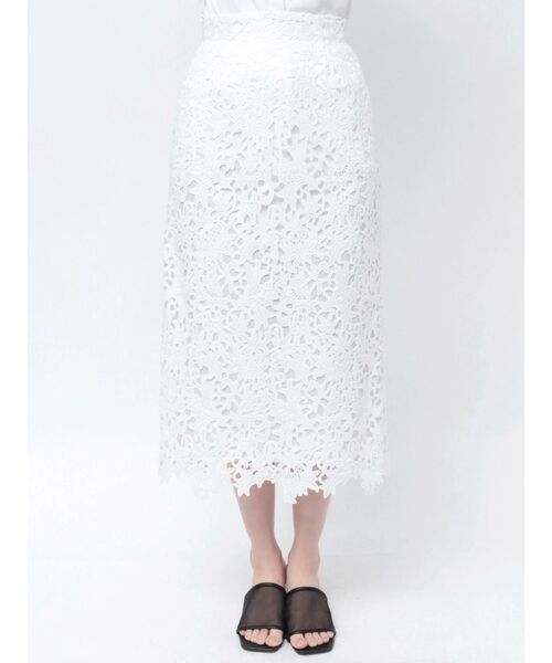 TONAL(トーナル)の「ケミカルレースタイトスカート(スカート・レディース・ブラック/ライトブルー/オフホワイト・SMALL/MEDIUM)」の4枚目の写真