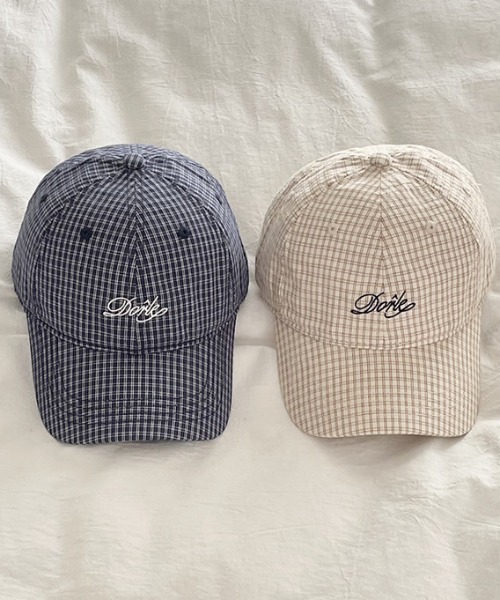 SHEPP（シープ）の「ワンポイント刺繍 チェック ベースボールキャップ（キャップ・レディース・ホワイト/ブルー/アイボリー・F）」の4枚目の写真