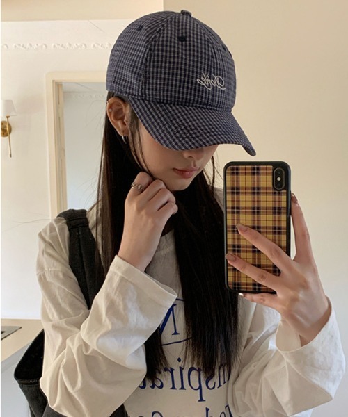 SHEPP（シープ）の「ワンポイント刺繍 チェック ベースボールキャップ（キャップ・レディース・ホワイト/ブルー/アイボリー・F）」の14枚目の写真