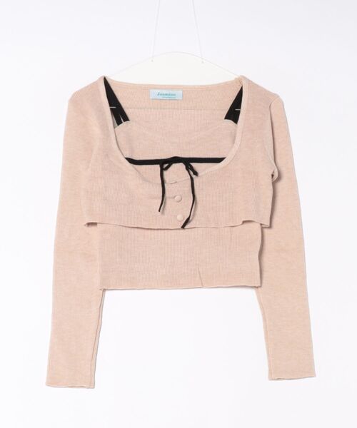 Jasmine Grandiflorum（ジャスミングランディフローラム）の「【Jasmine】 アンサンブル リボンキャミソール+ニットトップス（アンサンブル・レディース・アイボリー/ブラウン/ブラック・FREE）」の19枚目の写真