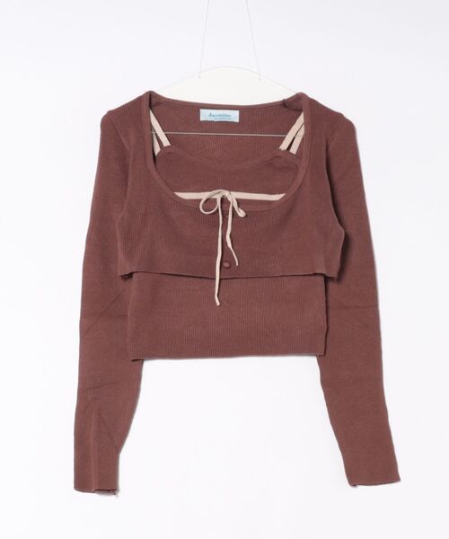 Jasmine Grandiflorum（ジャスミングランディフローラム）の「【Jasmine】 アンサンブル リボンキャミソール+ニットトップス（アンサンブル・レディース・アイボリー/ブラウン/ブラック・FREE）」の21枚目の写真