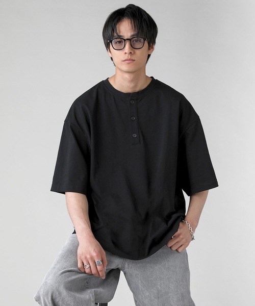 Epic 25 Tシャツ Sサイズ ブラック　非売品 セール】ヴィンテージ加工半袖ヘンリーネックTシャツ（Tシャツ