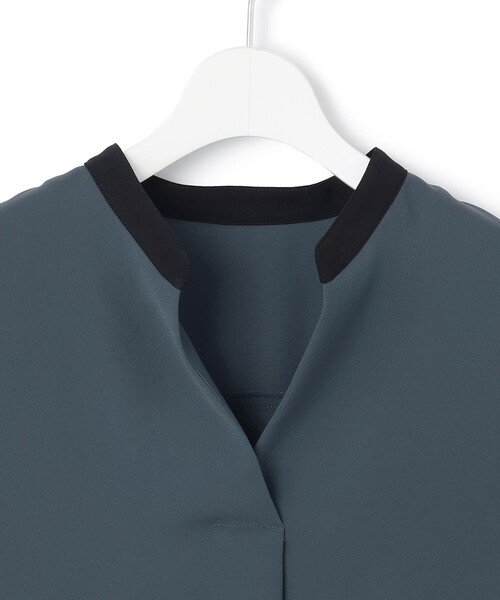 吸水速乾/UVカット/接触冷感】ストレッチジョーゼット バンドカラー