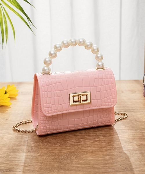 SHEPP（シープ）の「パールハンドル PVCクロコ ミニバッグ ショルダ付き（ショルダーバッグ・レディース・ピンク/レッド/ブラック/ホワイト・F）」の8枚目の写真