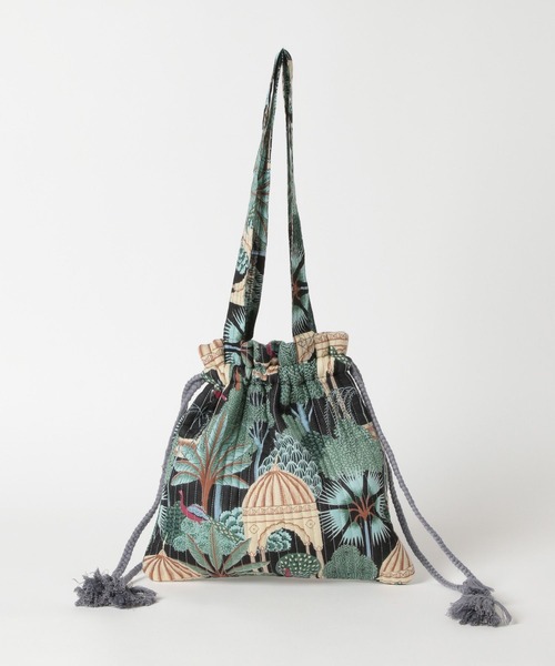 BAYFLOW（ベイフロー）の「プリントキルト巾着（トートバッグ・レディース・ブラック/ブルー・FREE）」の11枚目の写真