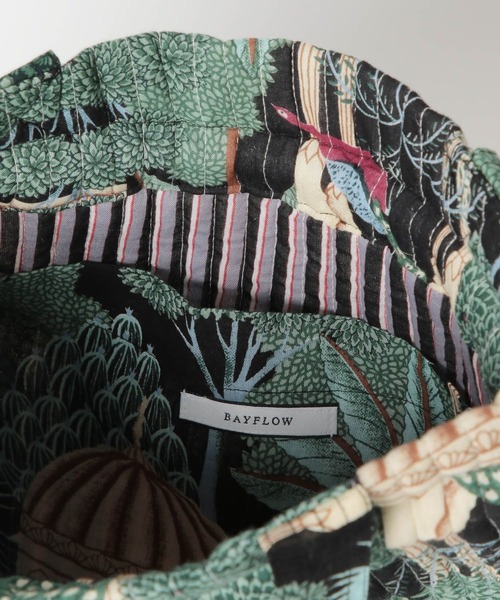 BAYFLOW（ベイフロー）の「プリントキルト巾着（トートバッグ・レディース・ブラック/ブルー・FREE）」の17枚目の写真