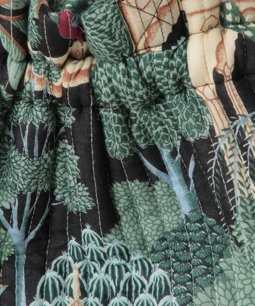 BAYFLOW（ベイフロー）の「プリントキルト巾着（トートバッグ・レディース・ブラック/ブルー・FREE）」の9枚目の写真