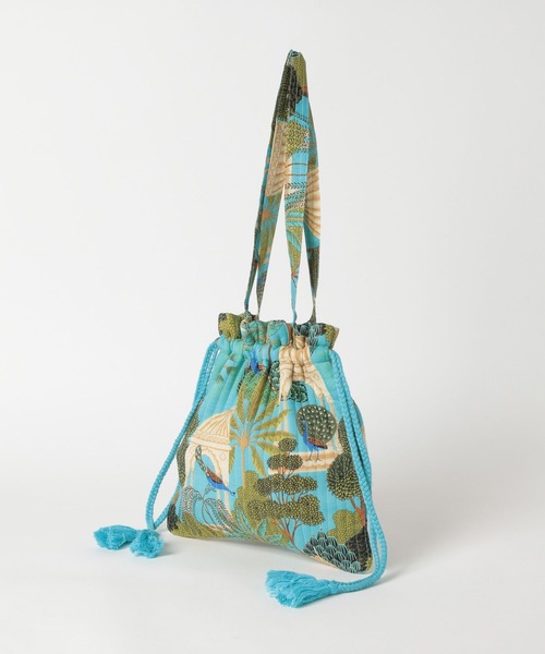 BAYFLOW（ベイフロー）の「プリントキルト巾着（トートバッグ・レディース・ブラック/ブルー・FREE）」の19枚目の写真